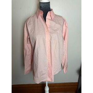 Lauren Ralph Lauren Pink Cotton Button Down Shirt Petite Large RL Monogram